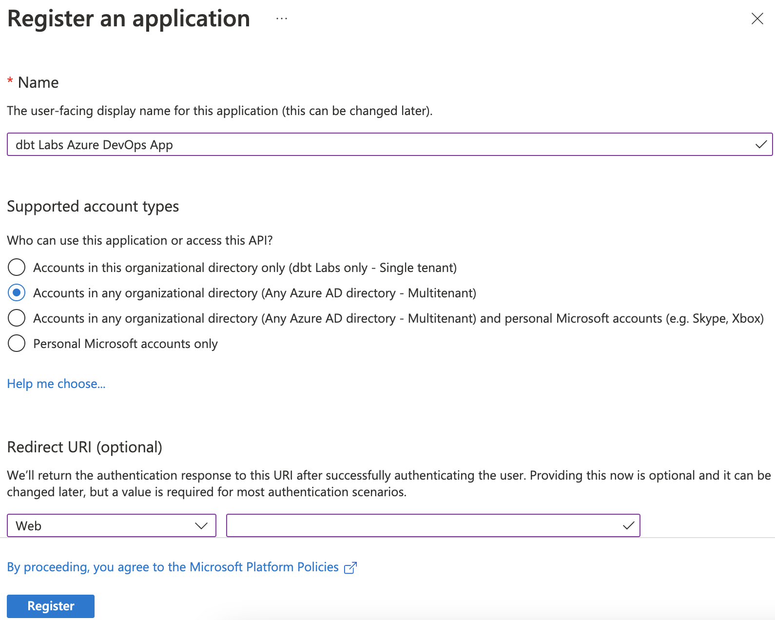 Registering a Microsoft Entra ID app